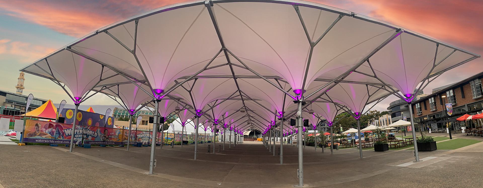 The Market Canopy, Entertainment Quarter at Sunset