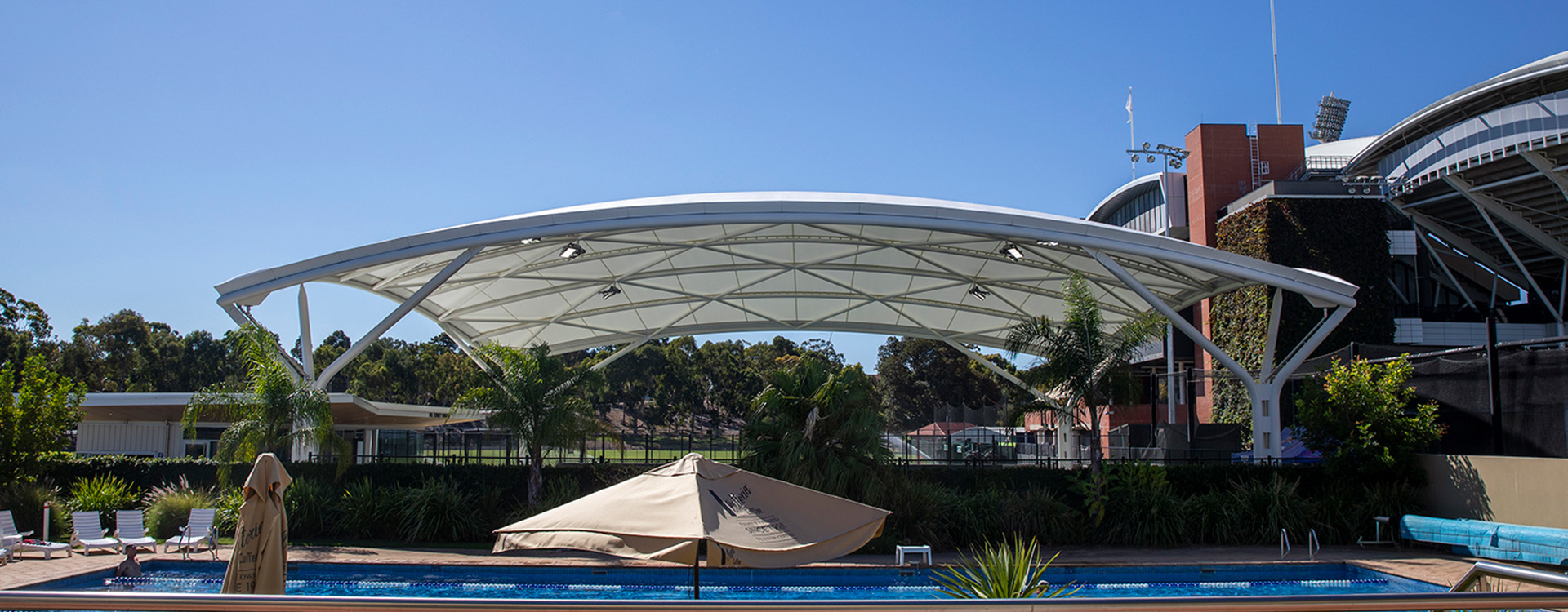 Sunken Show Court Tennis Canopy