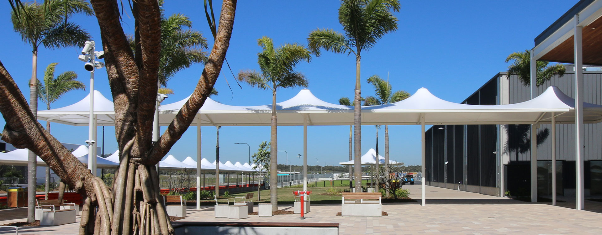 Gold Coast Airport Arrivals Plaza Monaco Modular Umbrella Walkway