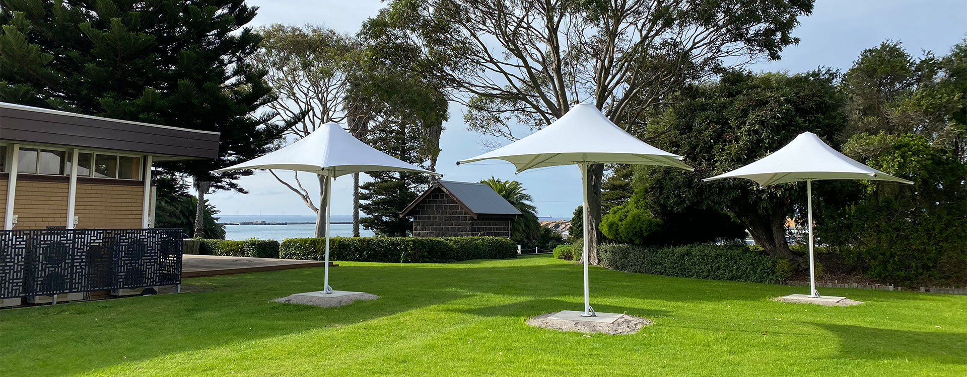 Some MakMax Australia Umbrellas in Portland Foreshore Park, VIC