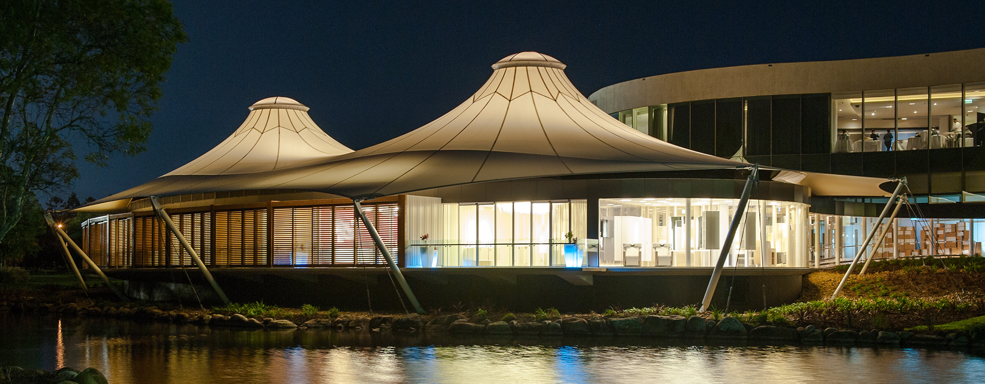 Royal Pines Resort at night