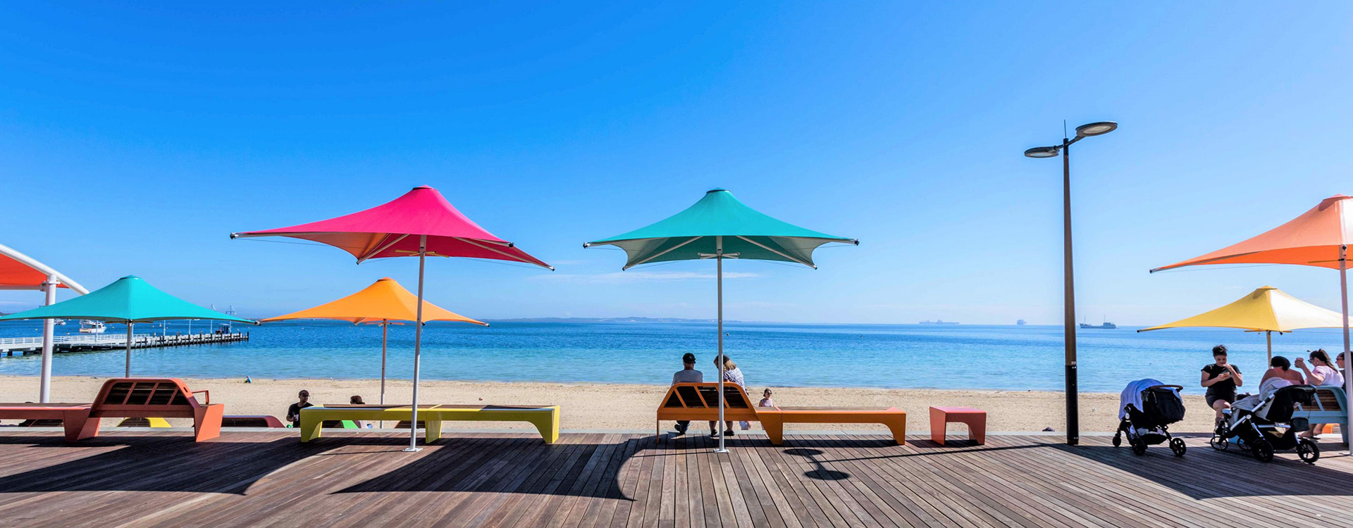 Rockingham Foreshore with Centra Umbrellas