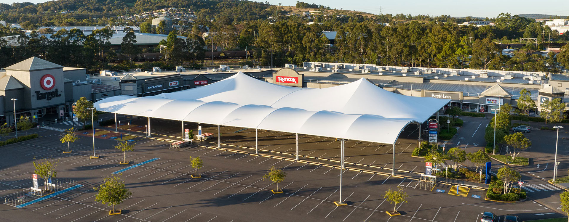 The Glendale Shopping Centre Market Canopy, a large PVC Membrane Structure