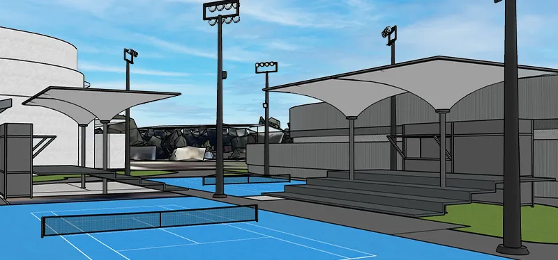 Concept Artwork for The Melbourne Park Eastern Courts Shade Structures