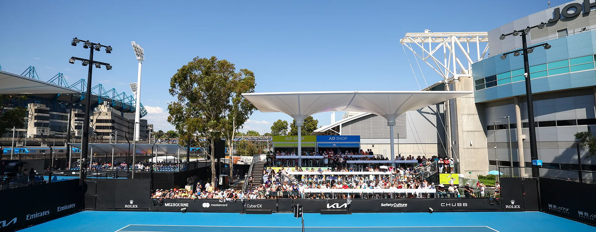 The Melbourne Park Eastern Courts Shade Structures during the Australian Open 2025